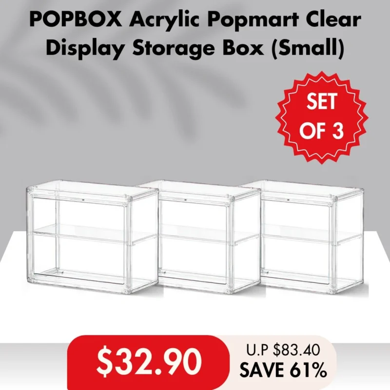 [SET OF 3] POPBOX Acrylic Popmart Clear Display Storage Box