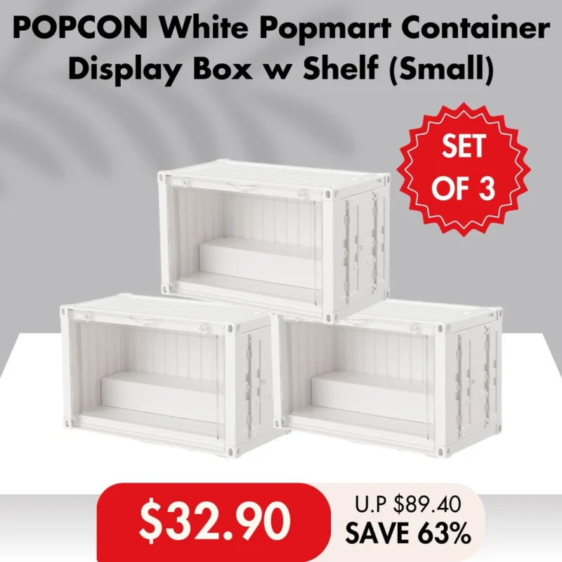 [SET OF 3] POPCON Popmart Container Display Storage Box with Shelf