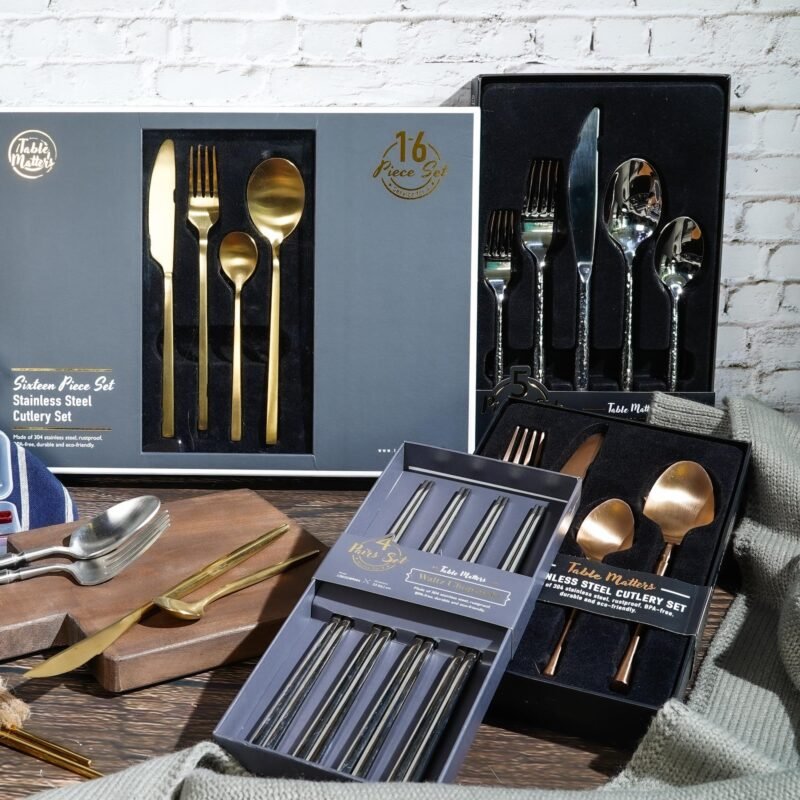 Cubic 16 Piece Stainless Steel Cutlery Collection Set