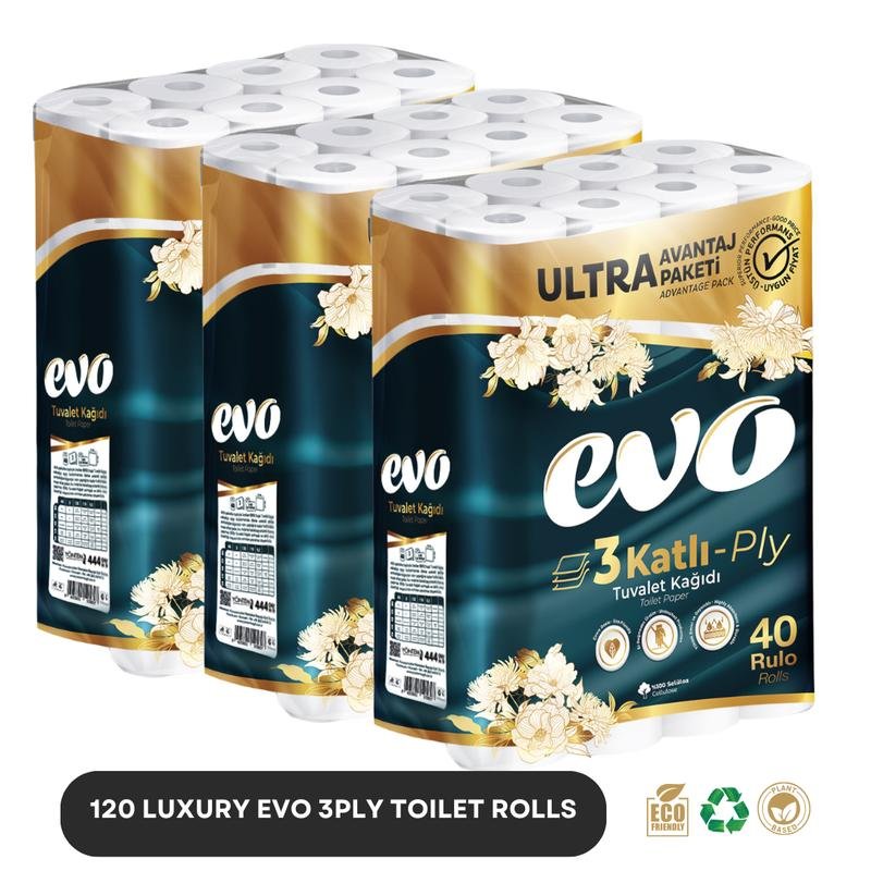 Luxury 120 Softesse Cuddle Toilet Rolls 3Ply Ultra Advantage Pack Degradable and Recyclable Wipes Set Sheets